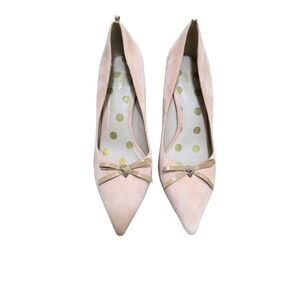 Boden Women's Blush Pink Suede Pointed Toe Heels Bow Detail Size 42/12US